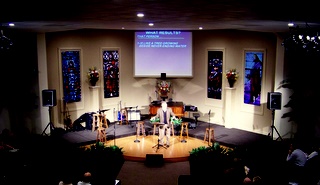 Pastor Carpenter Preaching-View from Video Booth